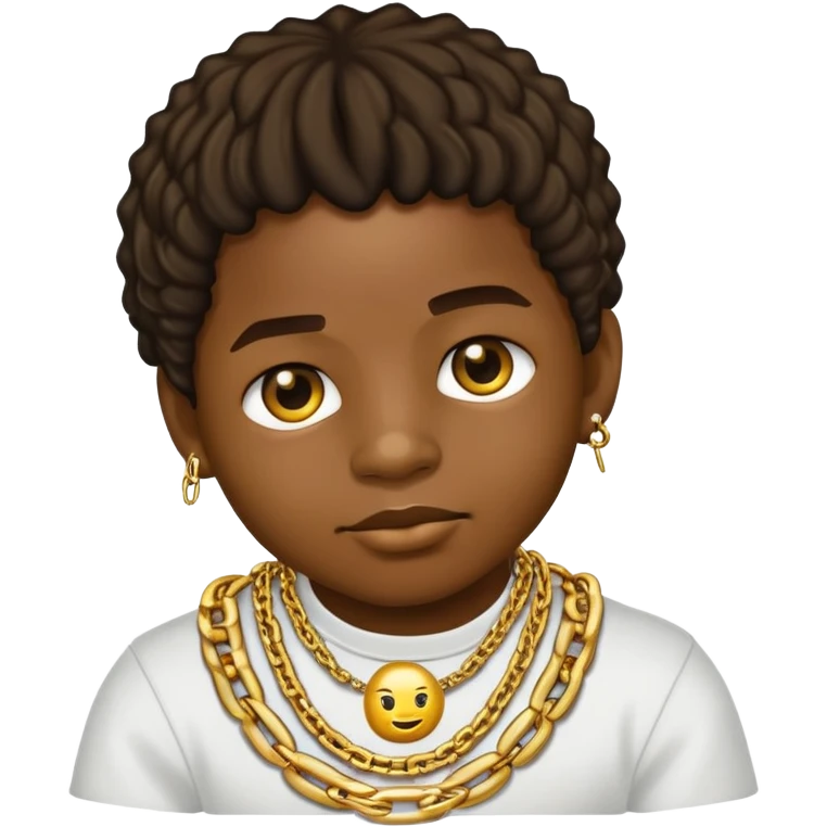 Lil baby the rapper as an emoji wearing chains  emoji
