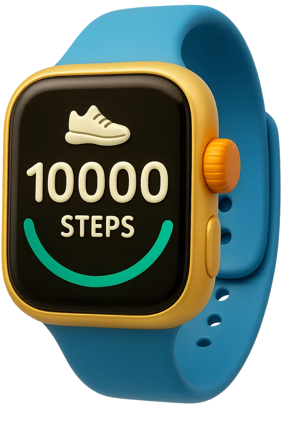 emoji 3d stile iphone che rappresenta un orologio contapassi con 10k di passi segnati 3d emoji