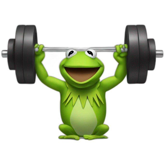 kermit the frog lifting weights emoji