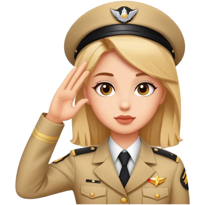 Girl saluting with sass emoji