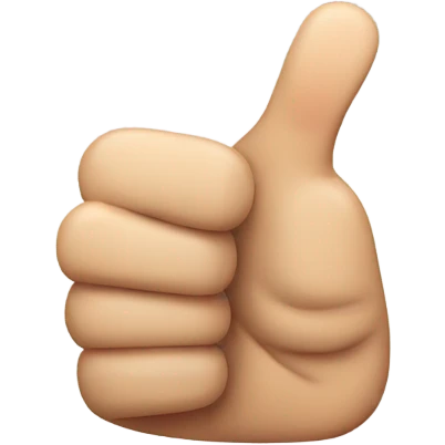 Thumbs up front of hand no fingers showing emoji