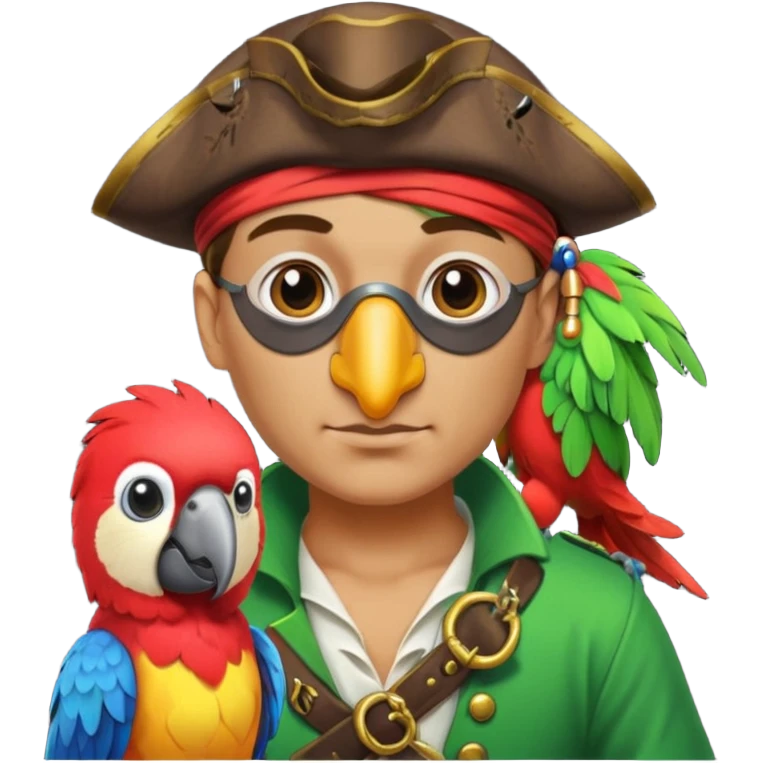 pirate and parrot emoji