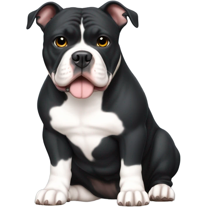 99% Black American Bully sitting emoji