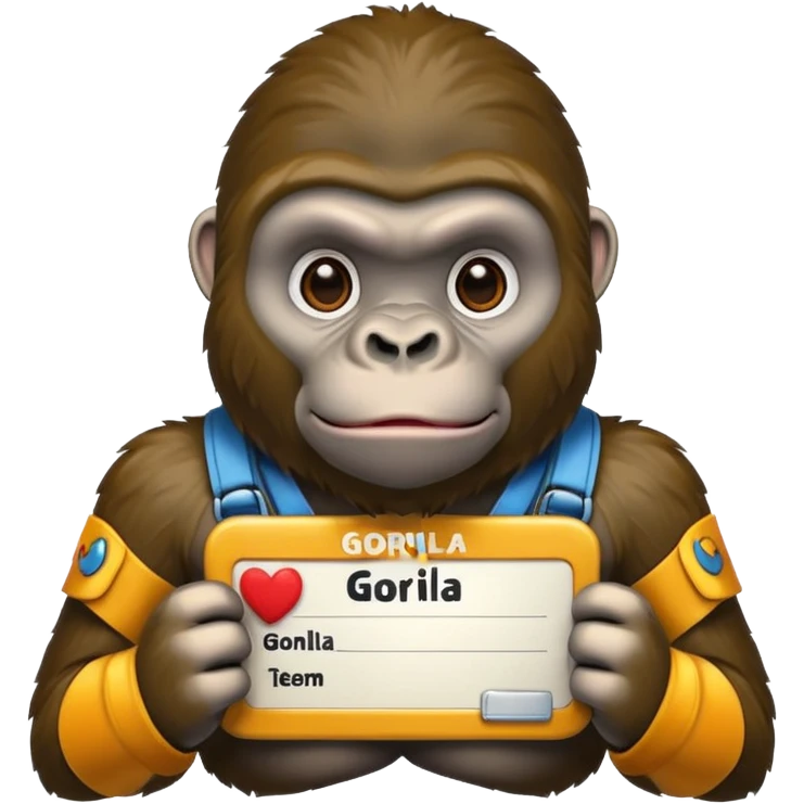 gorilla with a name tag emoji