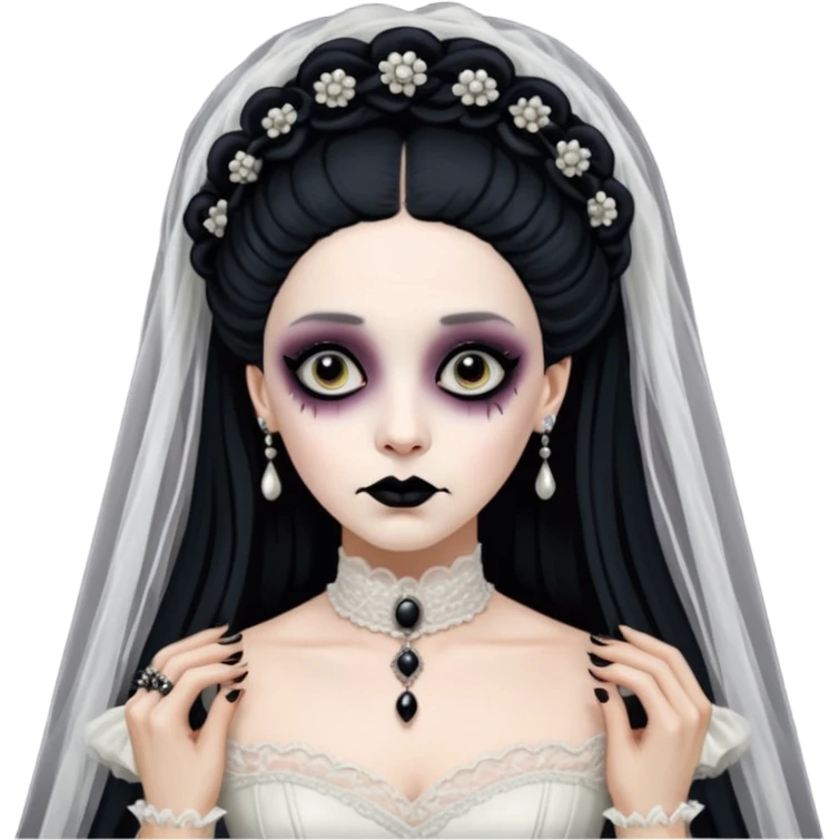 Lene Lovich like victorian creepy bride emoji
