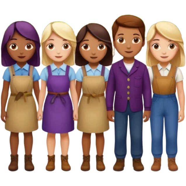 Make a photo of 5 project managers, specificly 3 girls and 2 boys, that are making project for improvment of the vineyard emoji