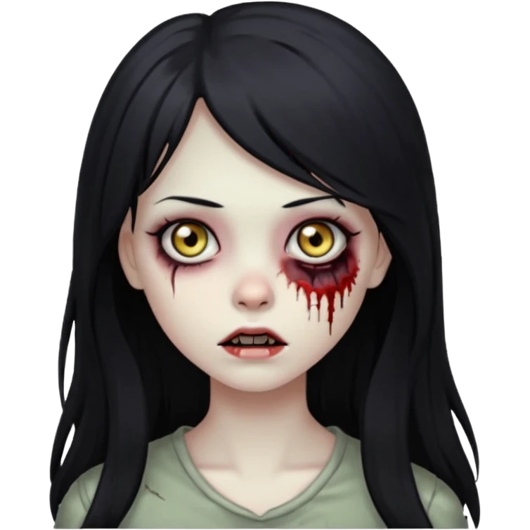 girl zombie long hair side bang emoji