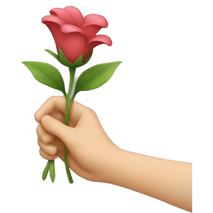Hand holding a flower emoji
