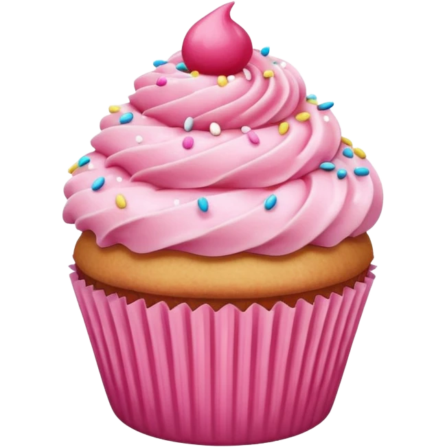 Cupcake with pink icing emoji