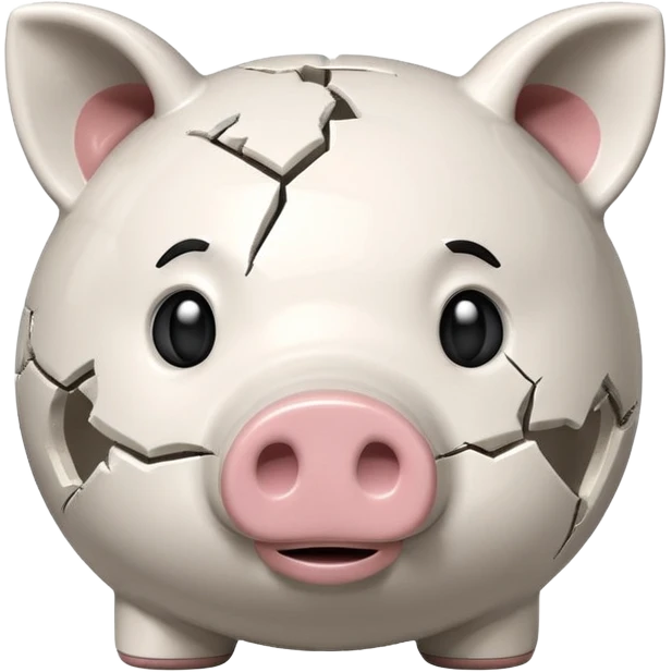broken and empty piggy bank emoji