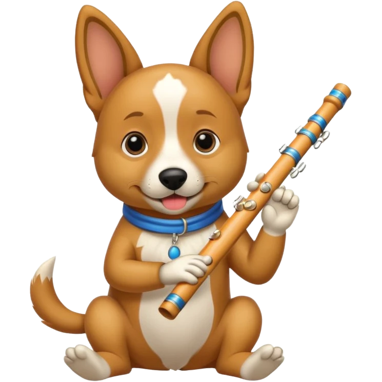 dog playing flute emoji