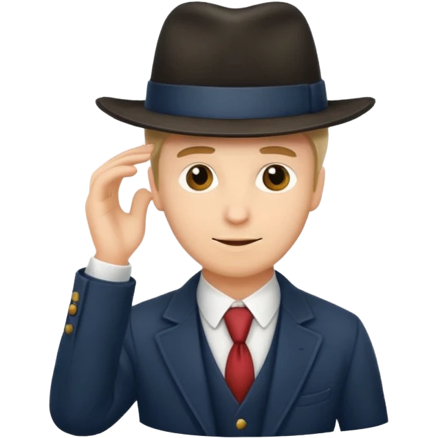 A gentleman tilting his hat downward emoji