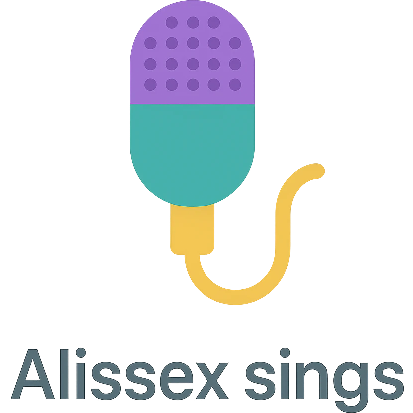 colorful microphone with the text 'Alissex sings' emoji
