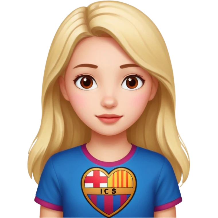 Girl with barcelona logo heart emoji