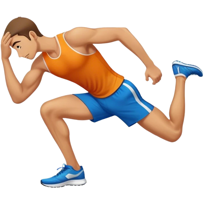 male runner hamstring stretch emoji