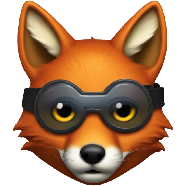 A red fox with an eyepatch animatronic  emoji