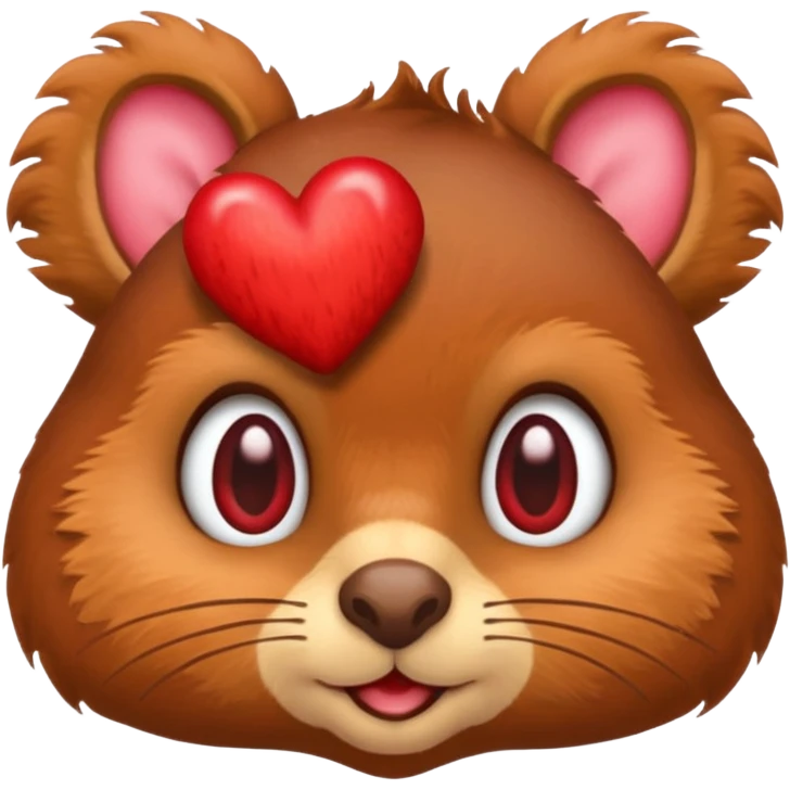 squirrel face emoji with both eyes as red hearts, apple emoji style, no text emoji