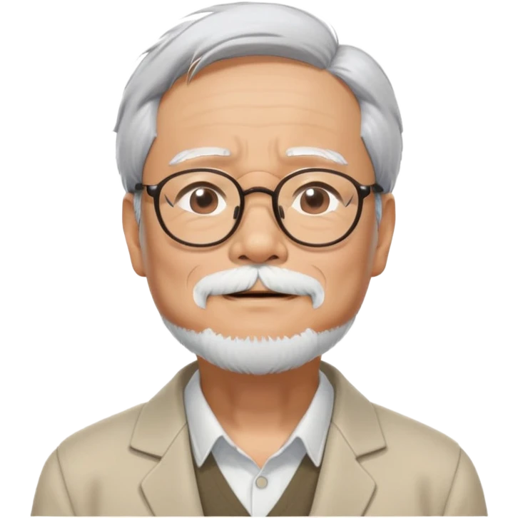 _cinematic-realistic-portrait-of-hayao-miyazaki,-depicted-with--large-rectangular-glasses,-his-happy-expression-rendered-in-lifelike-detail,-illuminated-with-soft,-realistic-lighting-that-emphasizes-his-creative-genius, his eyes closed  emoji