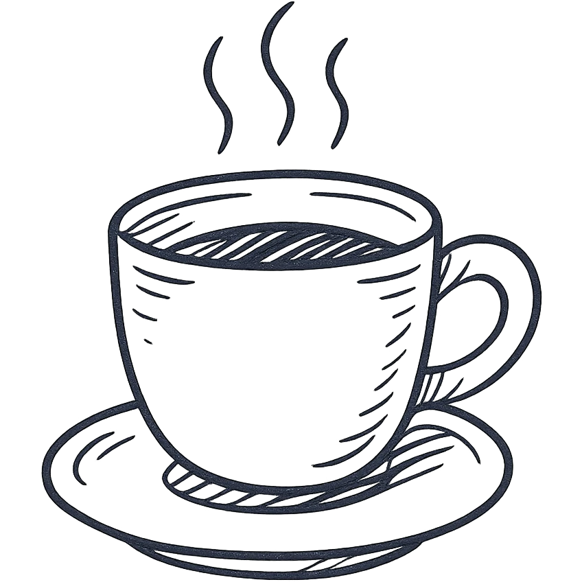 coffee cup icon hand drawn style emoji