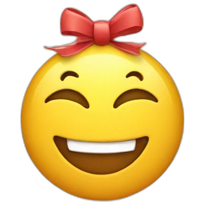 Smile Emoji with bow emoji