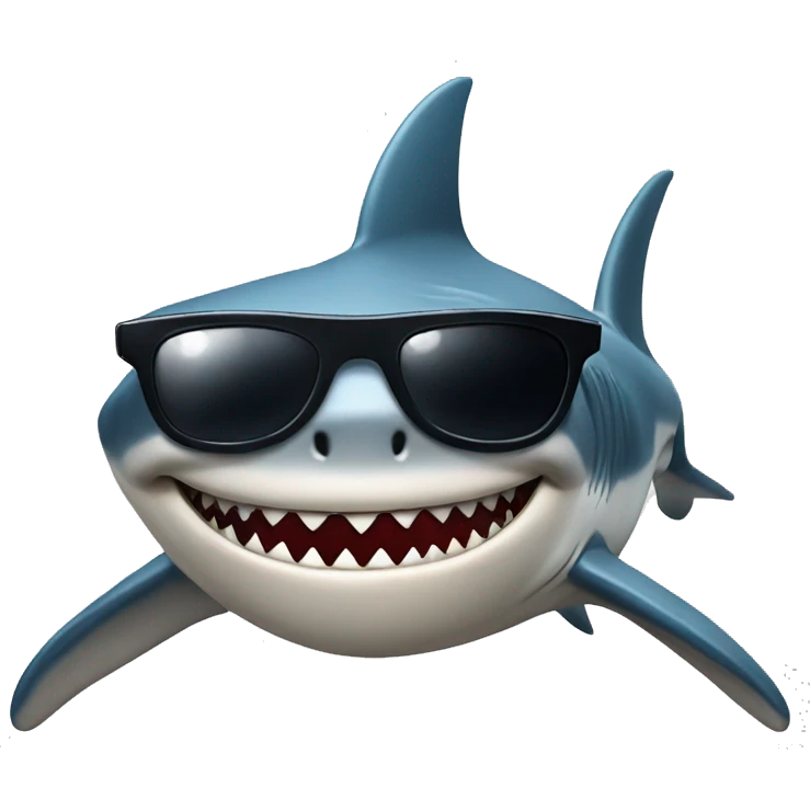 Shark with sunglasses emoji