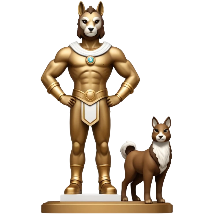 Un sigma statue à côté d'un G.O.A.T emoji