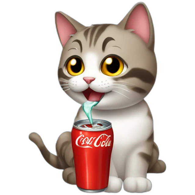 Cat drinking coke emoji
