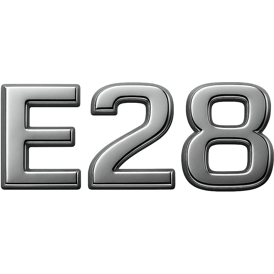 3D chrome letter 'E28' emoji