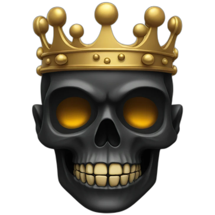 Skull king crown black emoji