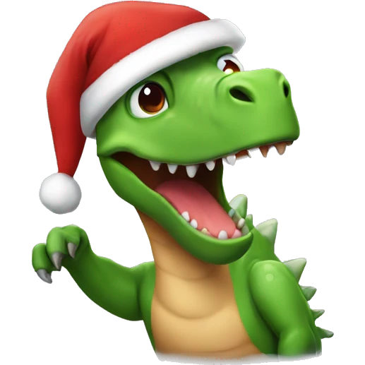 Dinosaur in santa hat  emoji