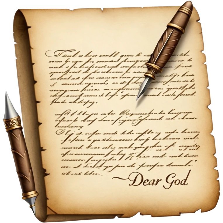 Letter with "Dear God" header and quill pen emoji