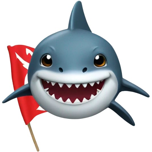Shark holding LIU flag emoji