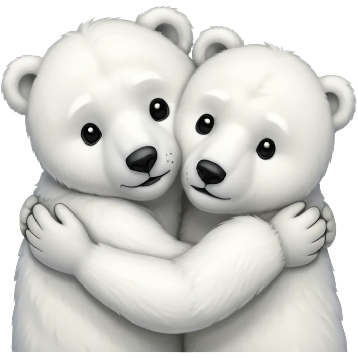 two polar bears hug emoji