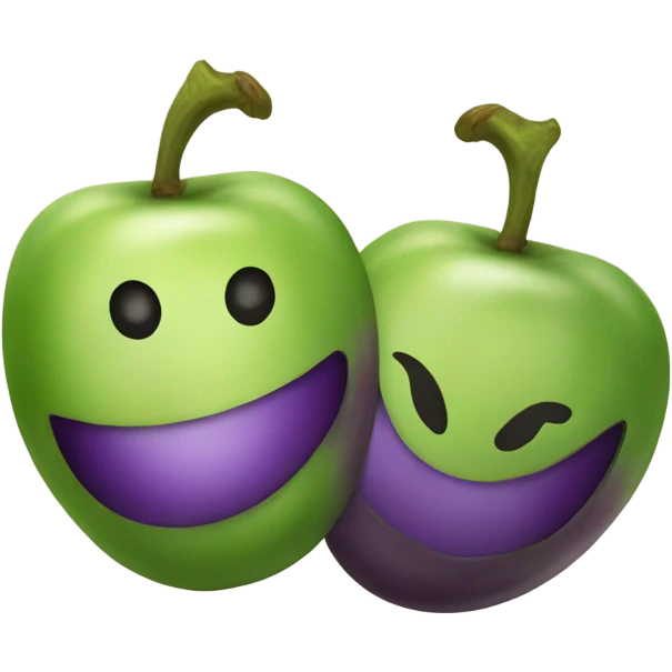 Apple eggplant emoji but mirrored emoji