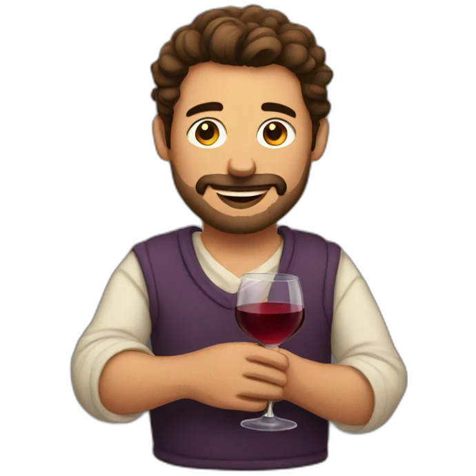 cozy husband with wine emoji
