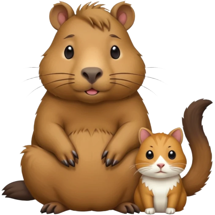 capybara with a cat emoji