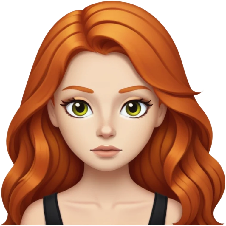 pretty long hair ginger baddie with eyeliner  emoji