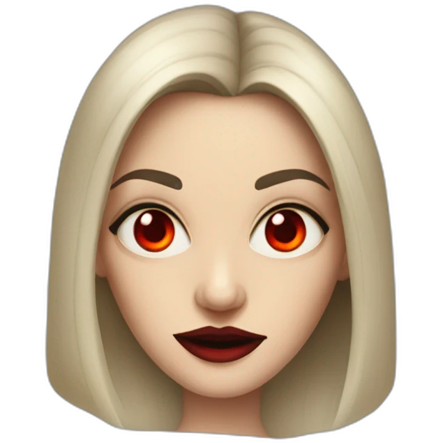 realistic dracula woman red eyes emoji