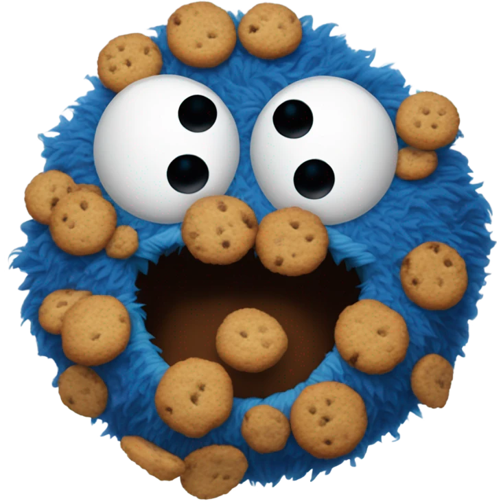 Blue Elmo Cookie Monster emoji