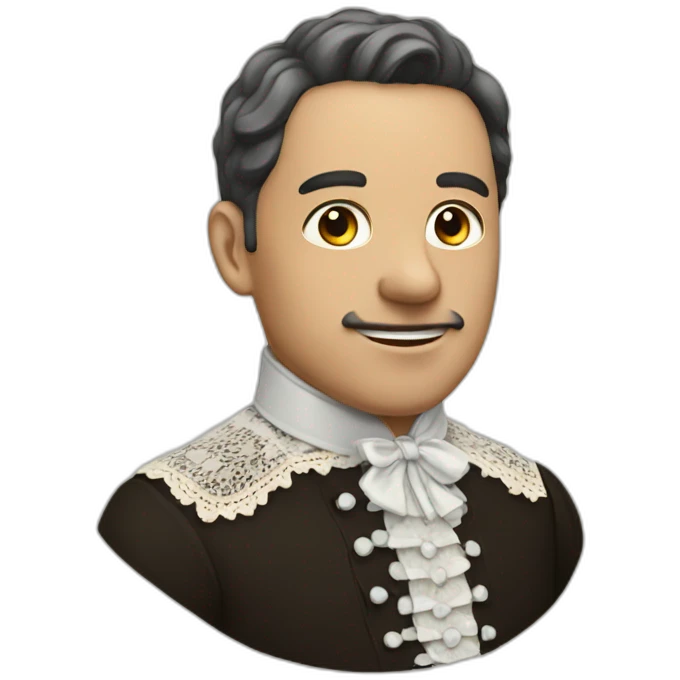 man wearing a lace jabot emoji