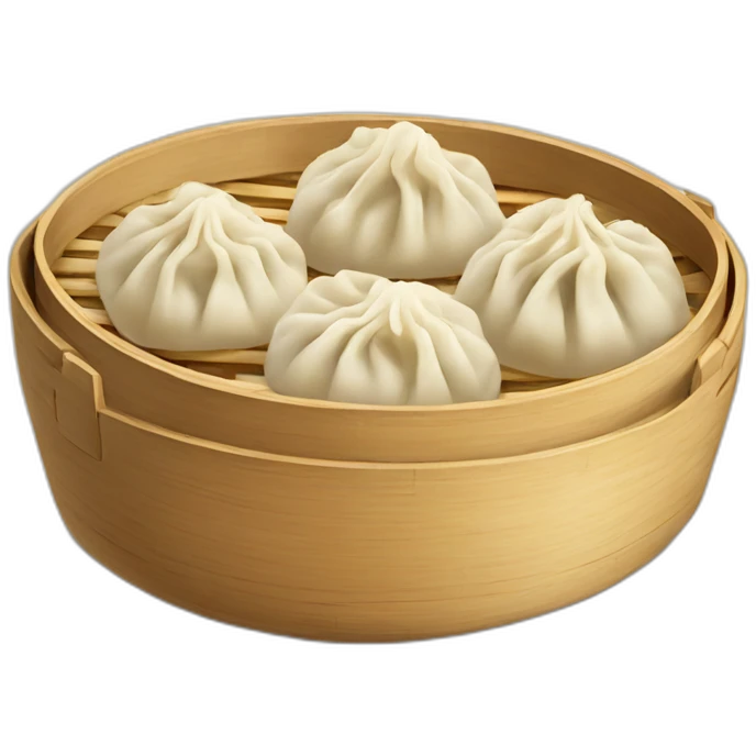 dumplings in a bamboo steamer emoji