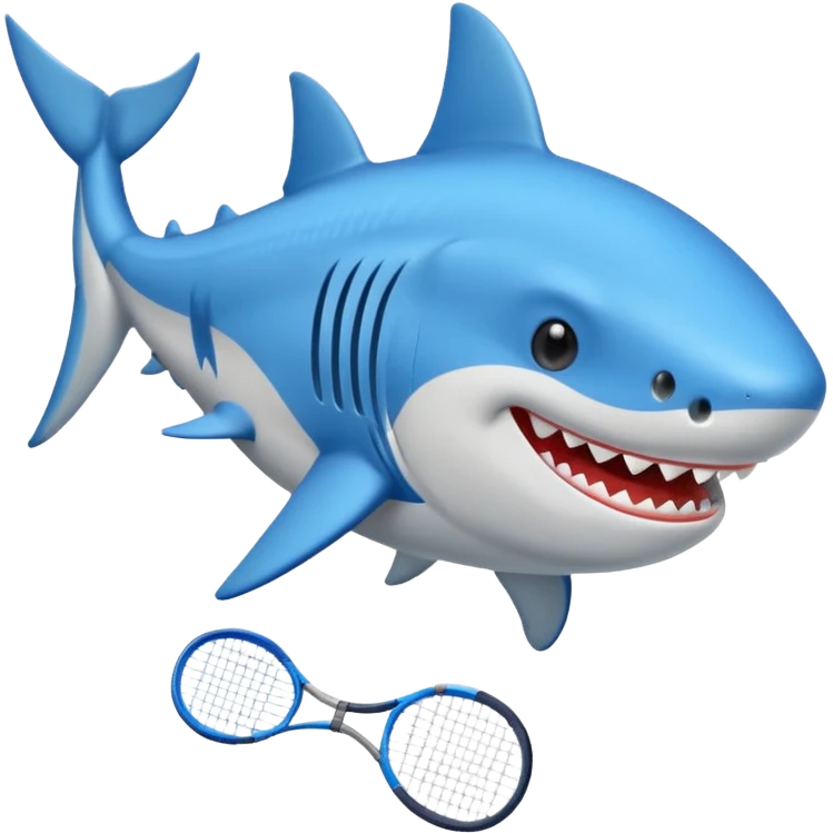 Tiburón con tenis azules emoji