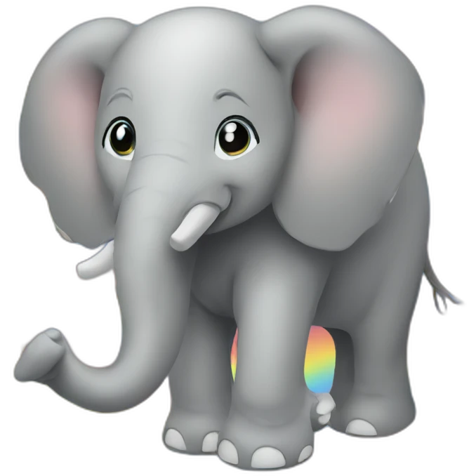 elephant on the rainbow emoji