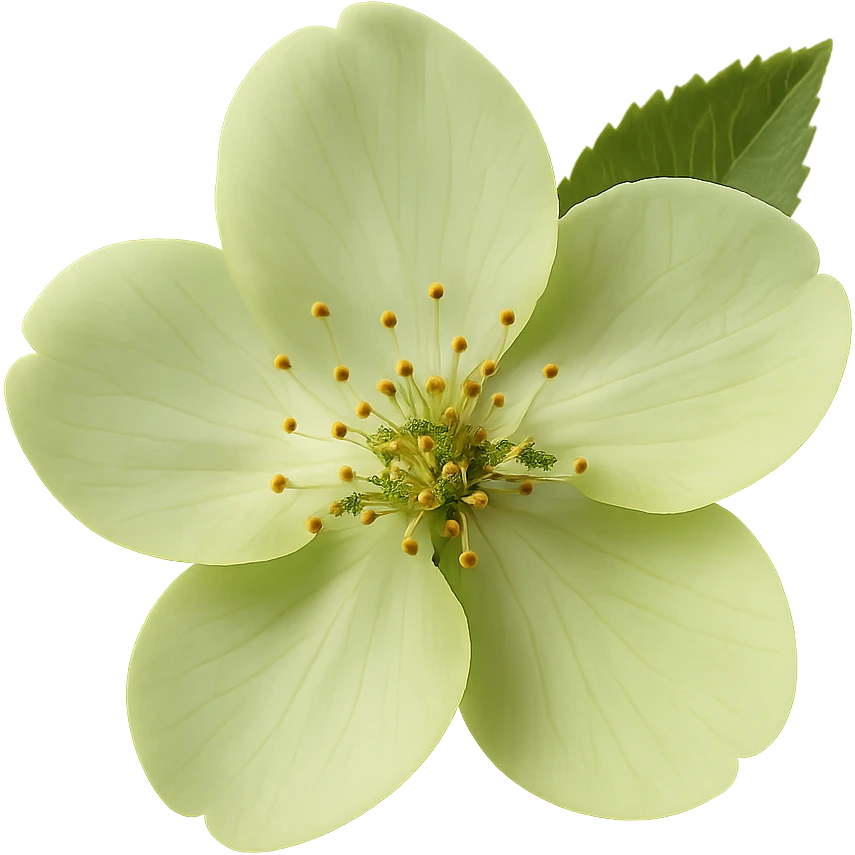 show  one green cherry blossom, remove background emoji