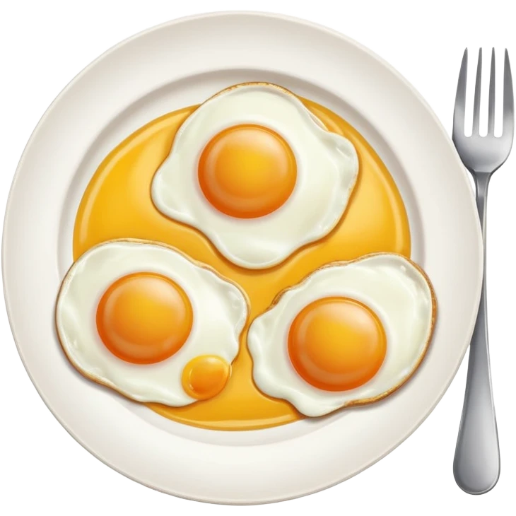 Two Sunny side fried Eggs in a plate emoji