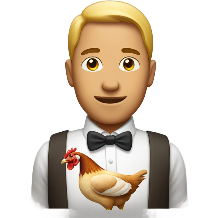 Man with top half human and bottom half chicken  emoji