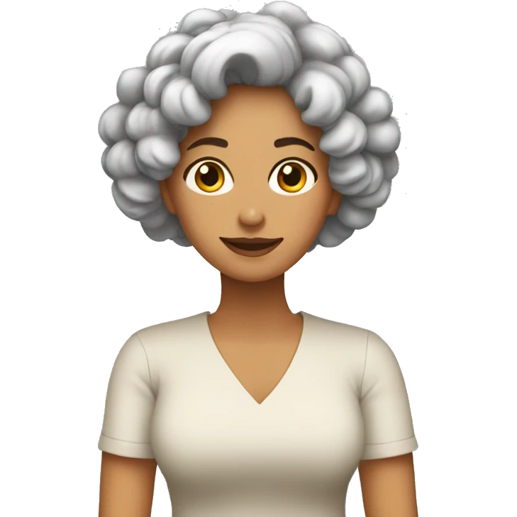 mujer con rulos entera emoji
