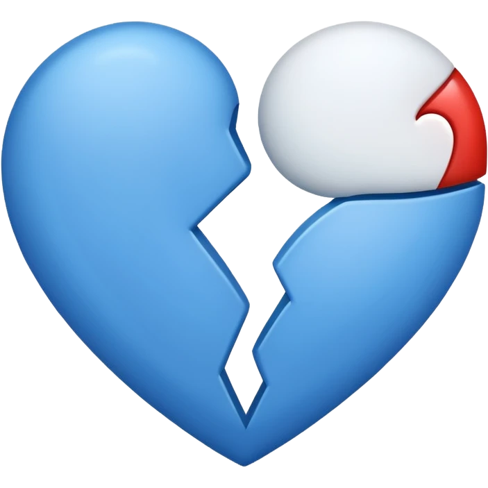 corazon mitad celeste y otra mitad blanco emoji