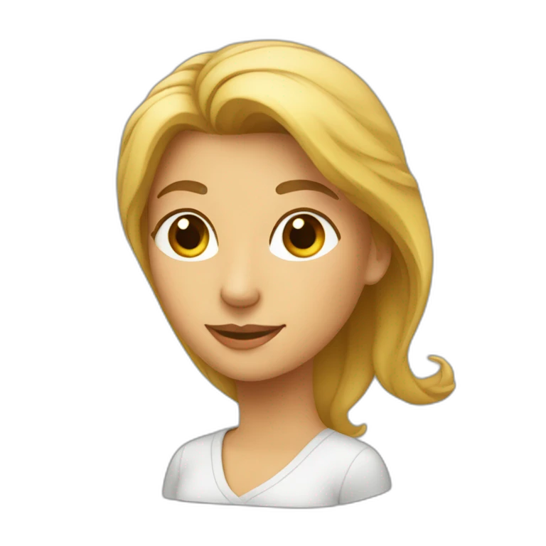 Une femme sur un chat emoji