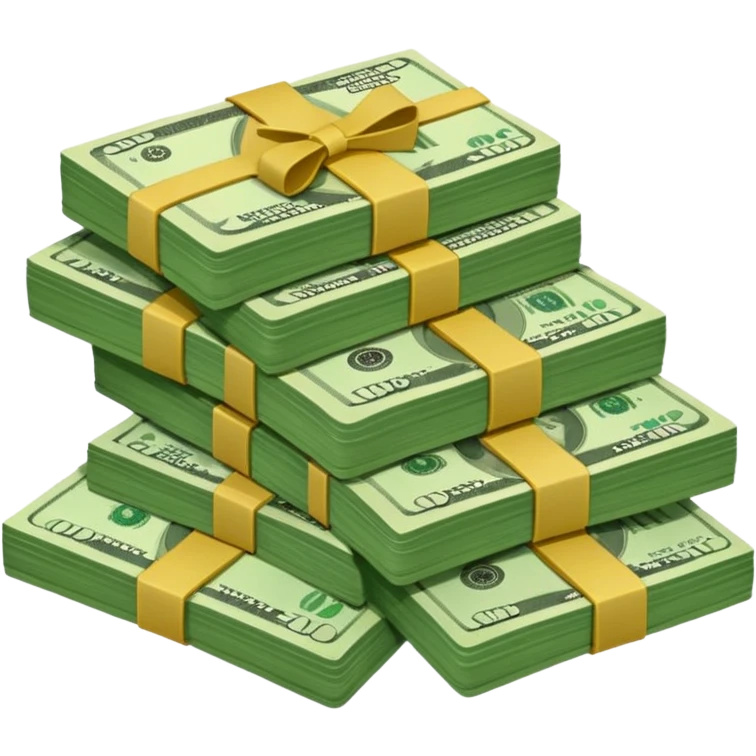 cash pile, make bills rectangular emoji